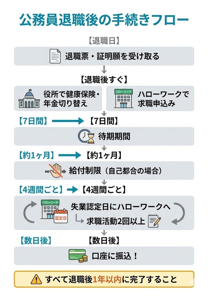 退職後にやることフローチャート