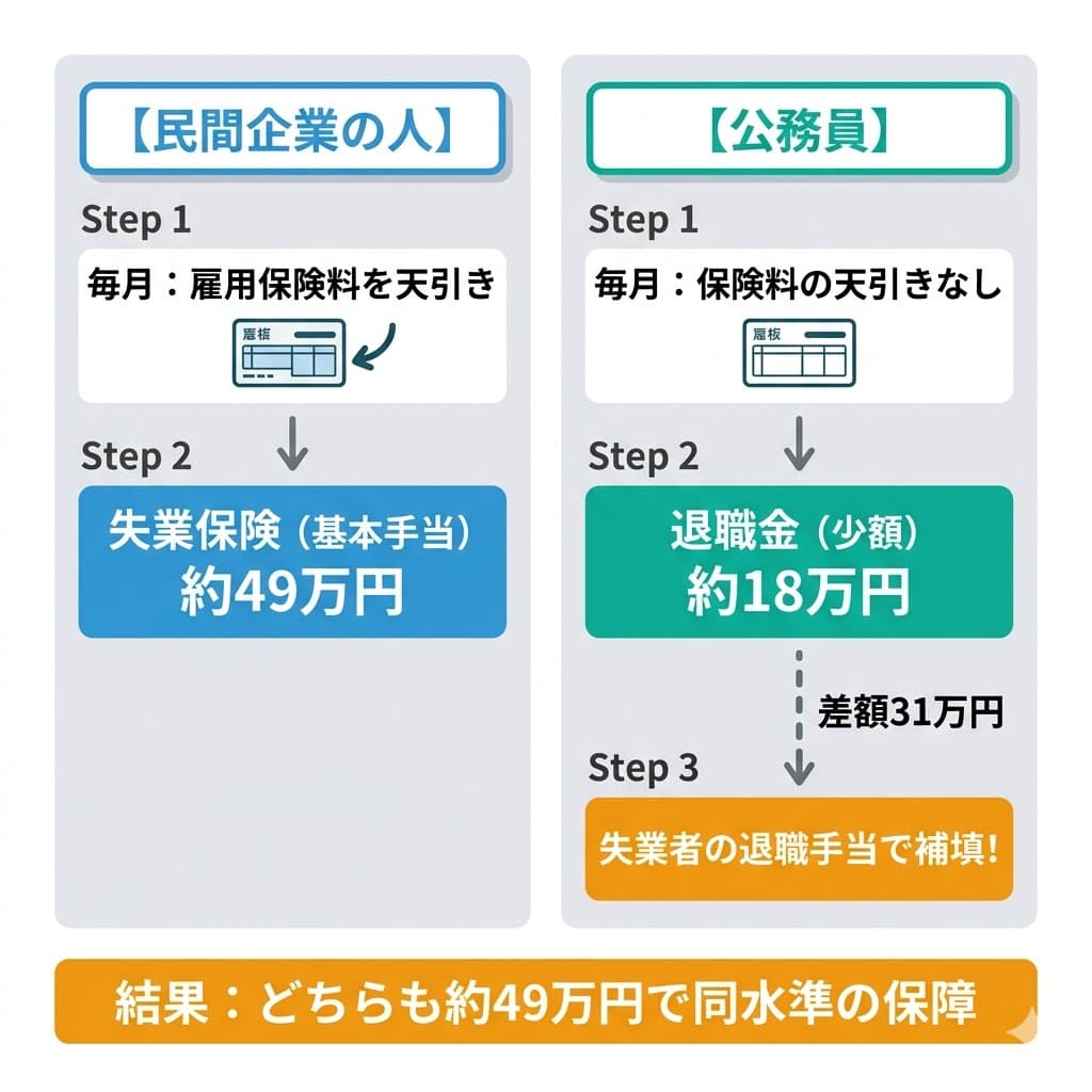 公務員と民間の退職後の保障の違い