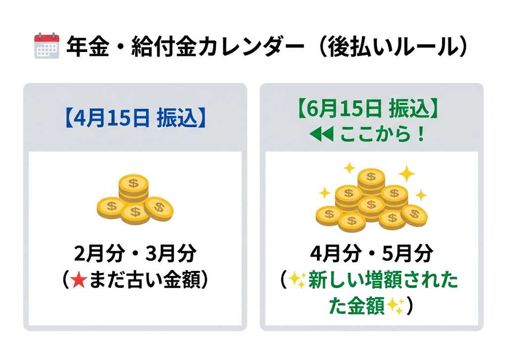 要注意!新金額が振り込まれるスケジュール