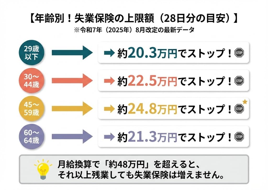 年齢別・もらえる金額の上限